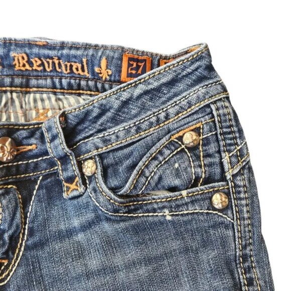 Rock Revival Women's Denim Patti Embroidered Flap Pocket Boot Jeans Size 27 - Picture 4 of 16